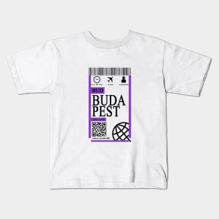 budapest flight ticket boarding pass Kids T-Shirt